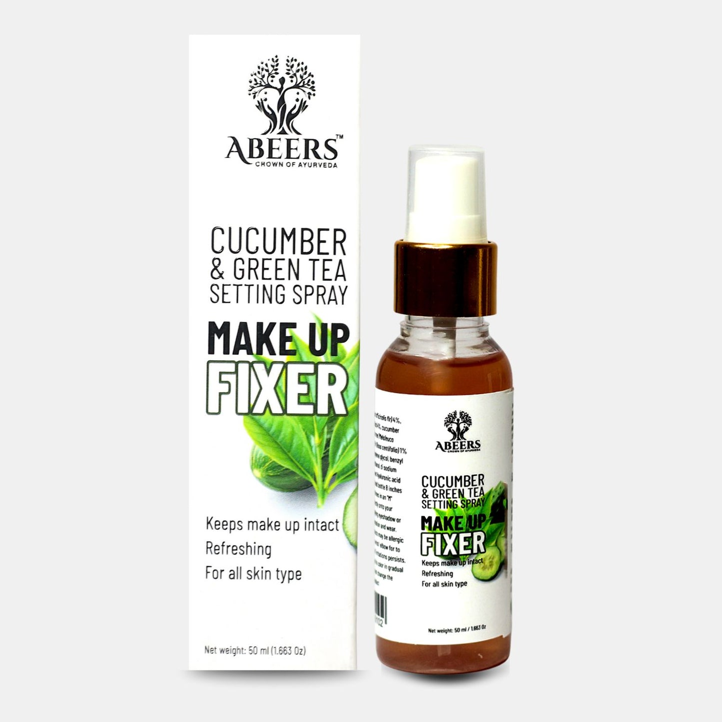 Abeers Cucumber & Green Tea Makeup Setting Spray (50ml)