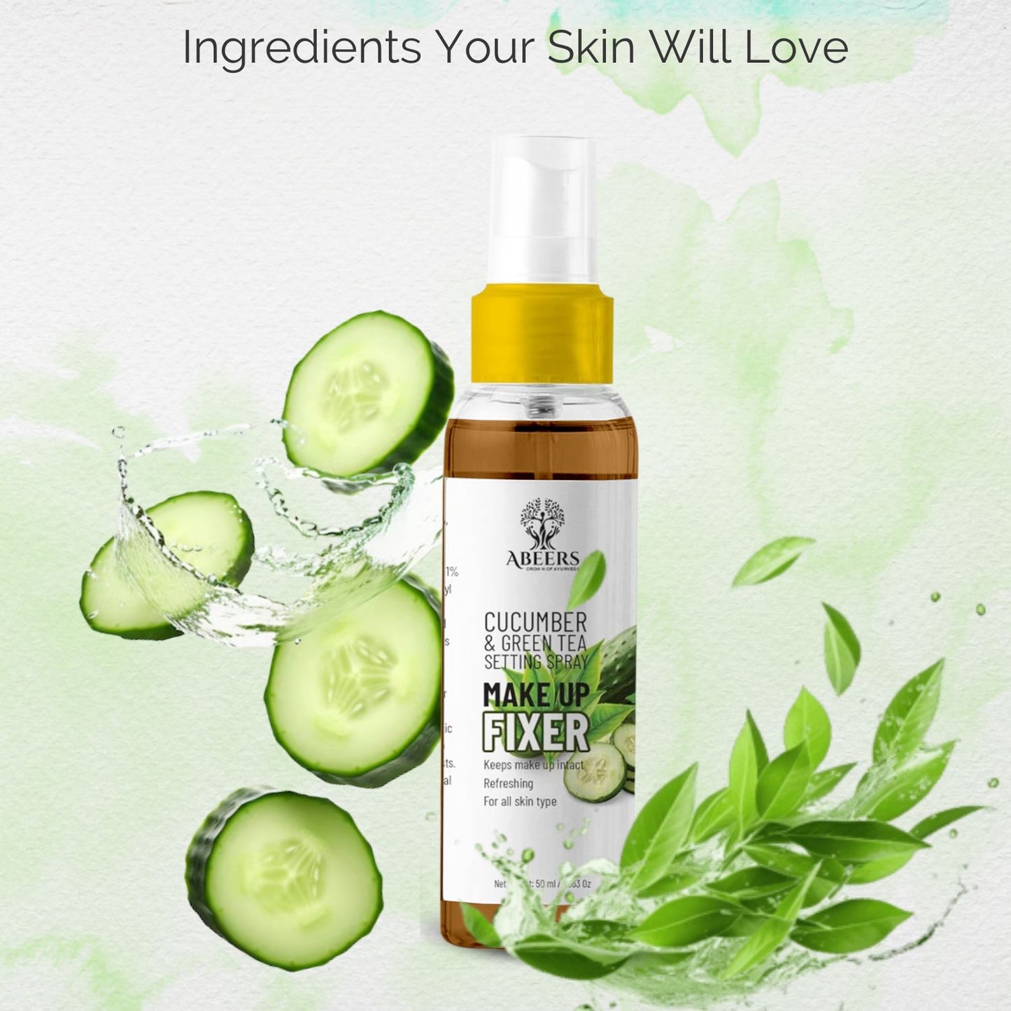 Abeers Cucumber & Green Tea Makeup Setting Spray (50ml)
