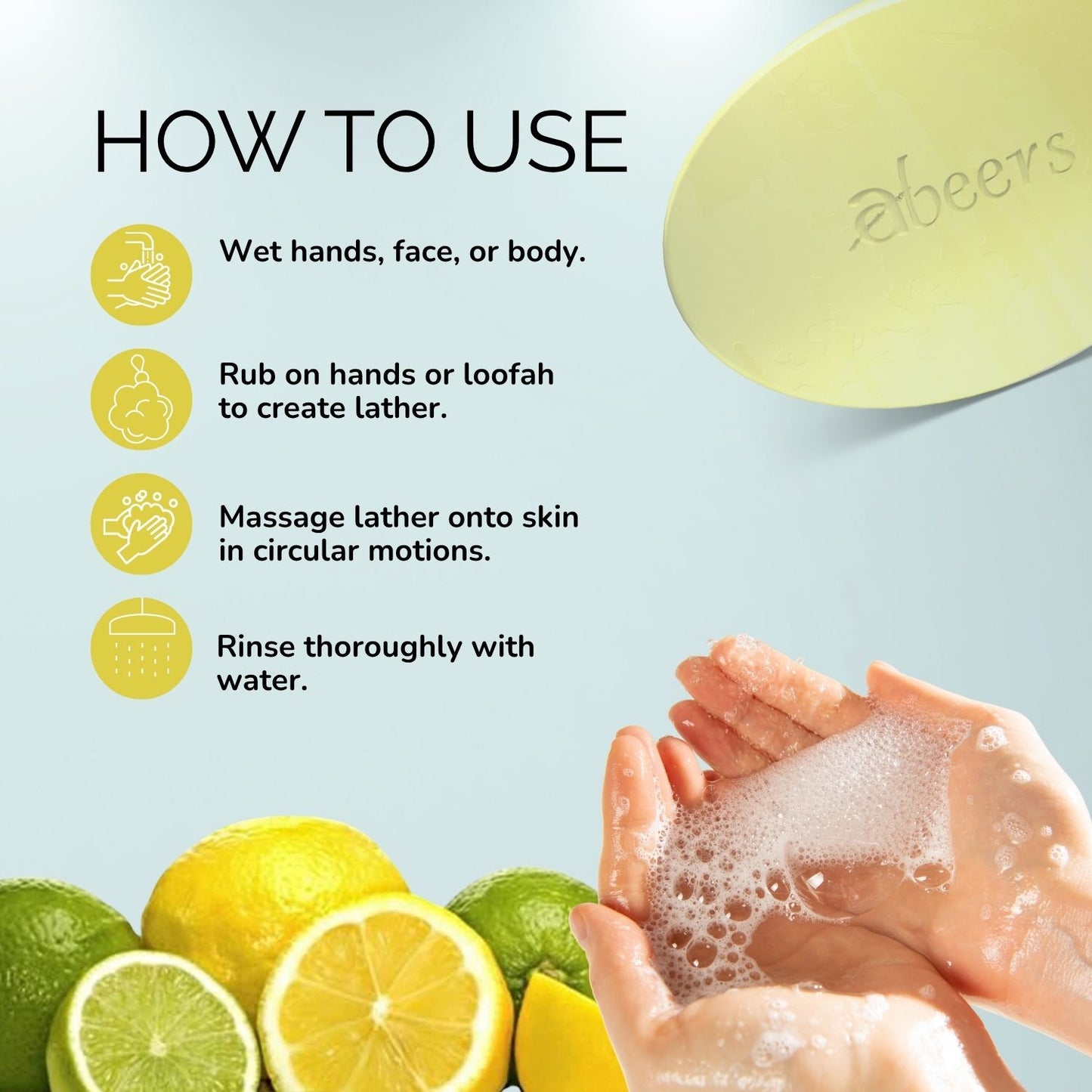 Abeers Handmade Lemon Soap (100g)