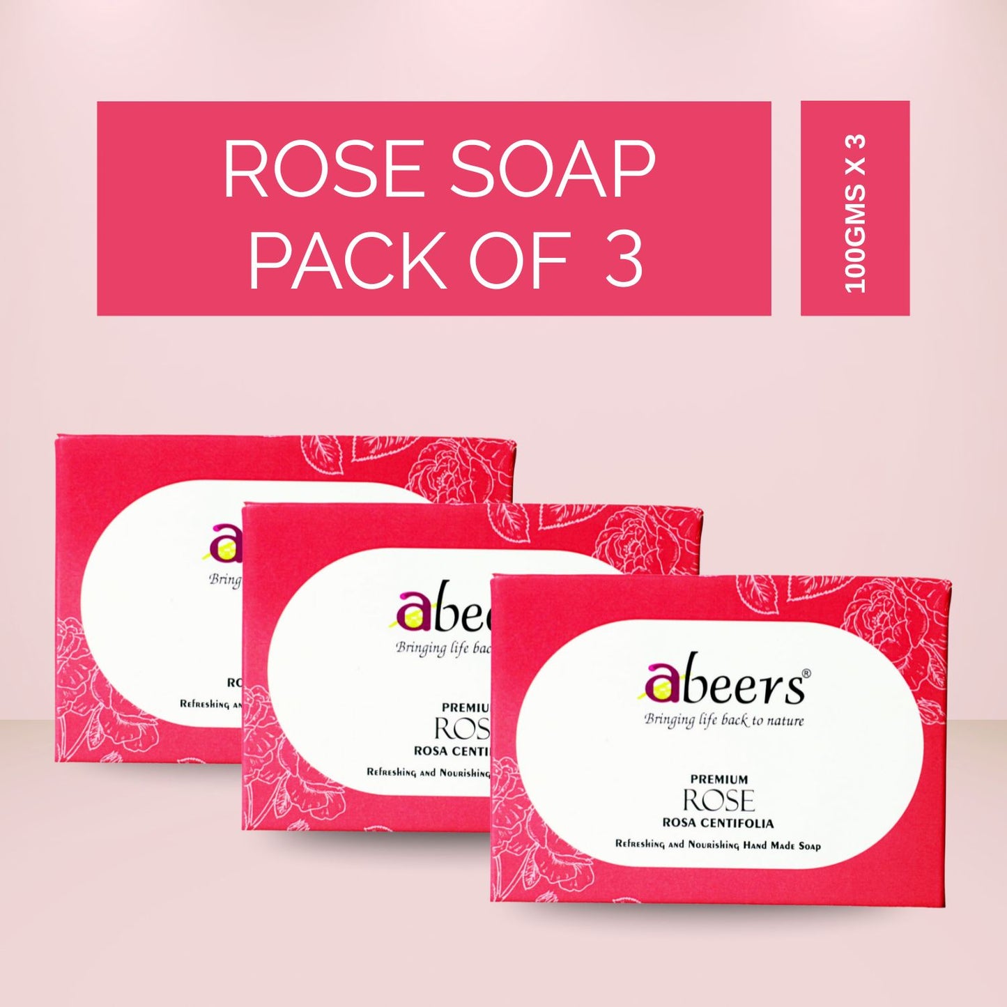 Abeers Handmade Rose Soap (100g)