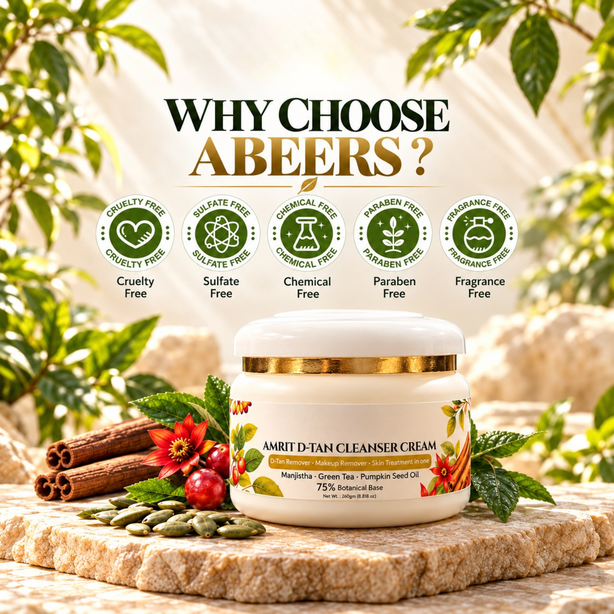 Amrit D-Tan Cleanser Cream (250gm)