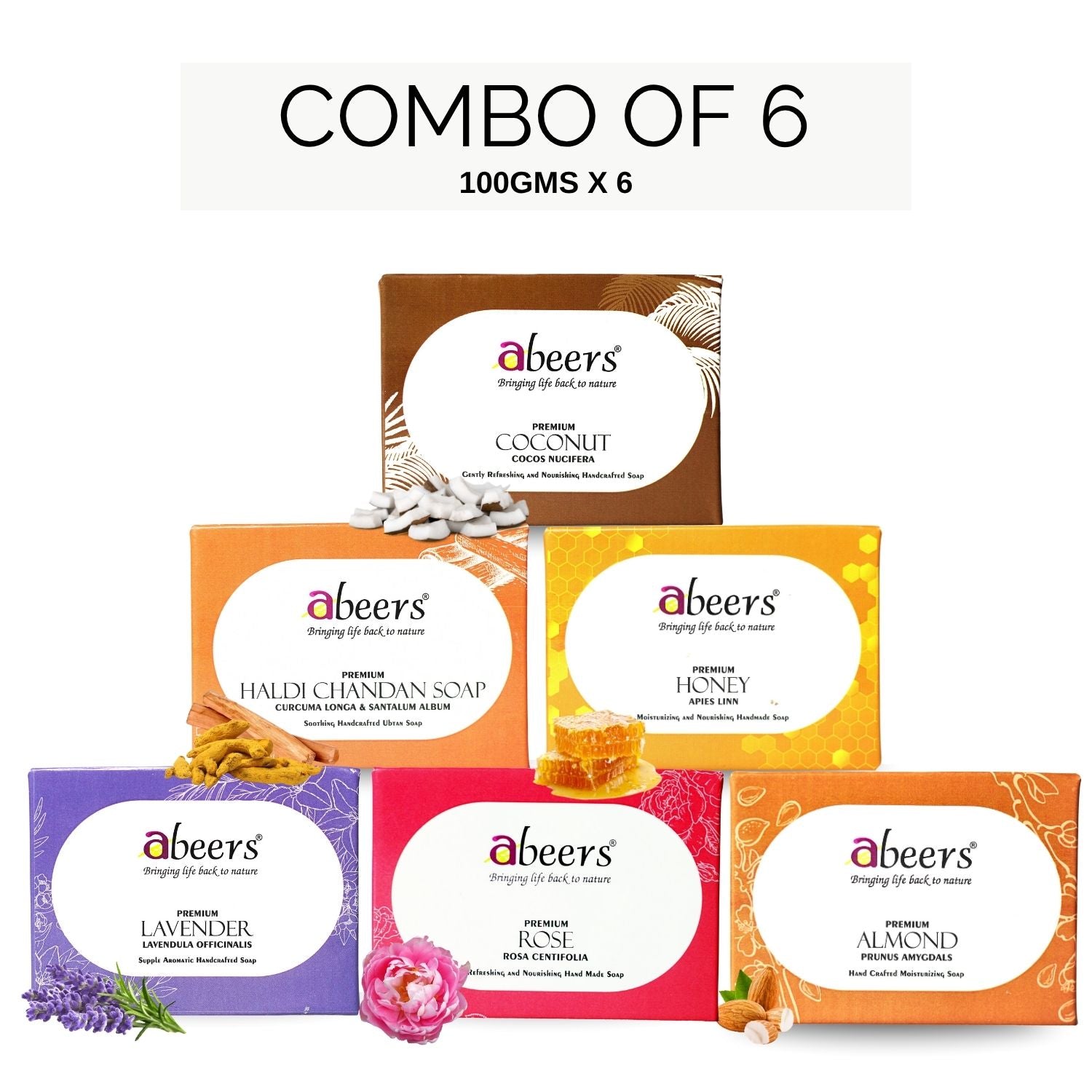 Abeers Handmade Soaps Combo – (6 x 100g)