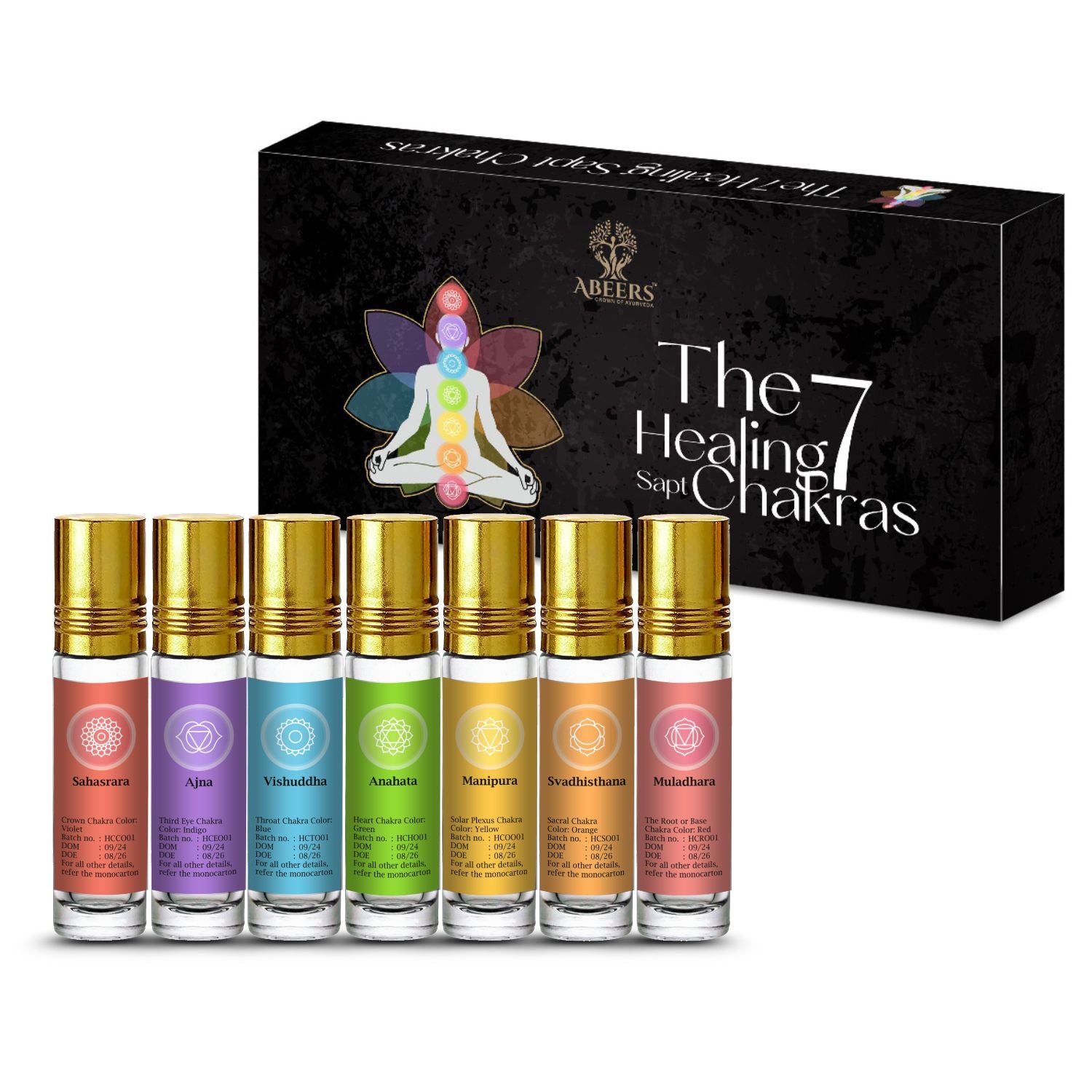 7 Chakras Healing Oil Set 42ml (7 x 6ml)