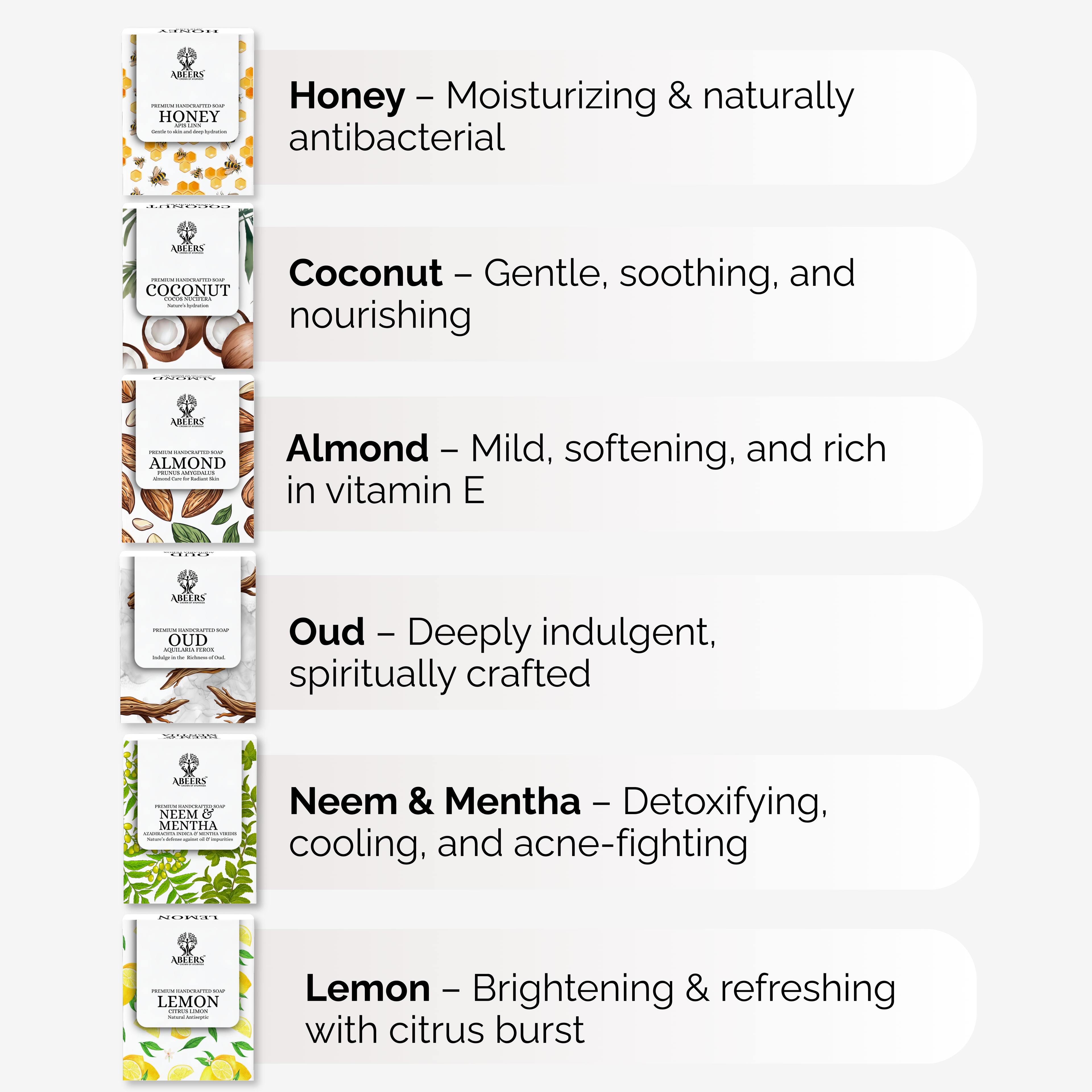 Handmade Processed Soaps Combo – (6 x 100g)