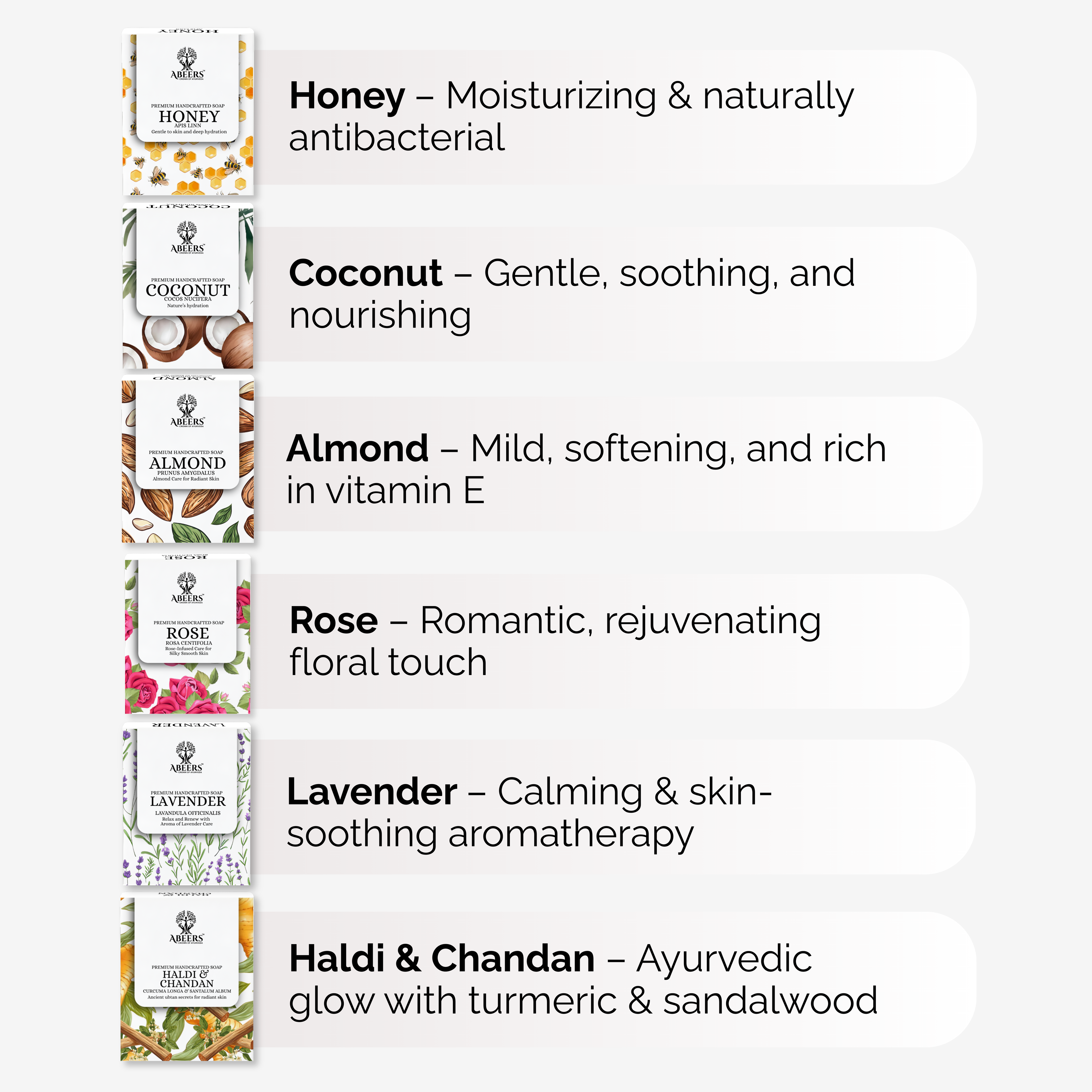 Handmade Soaps Combo – (6 x 100g)