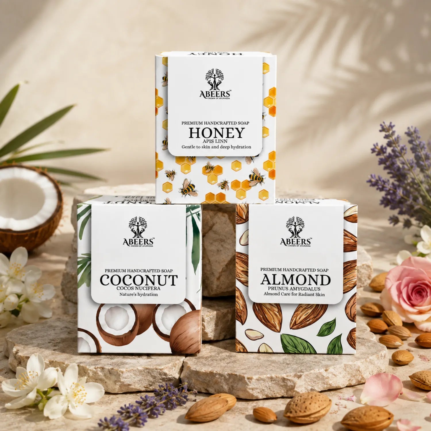 Cold Processed Soap Combo – Almond, Honey & Coconut (3 x 100g)