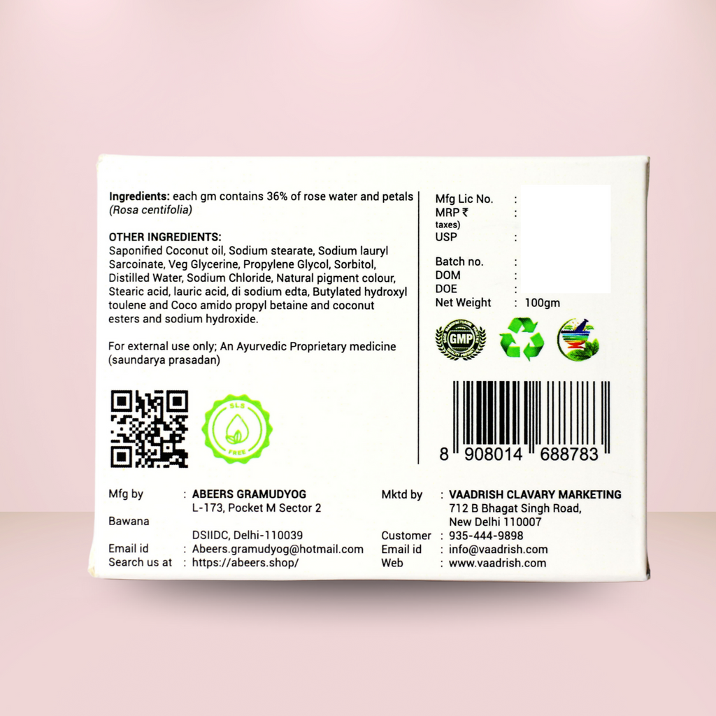 Abeers Handmade Rose Soap (100g)