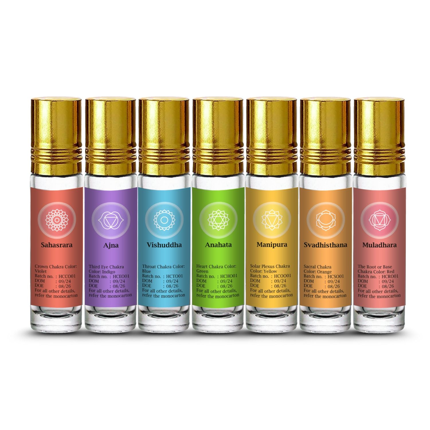 7 Chakras Healing Oil Set 42ml (7 x 6ml)