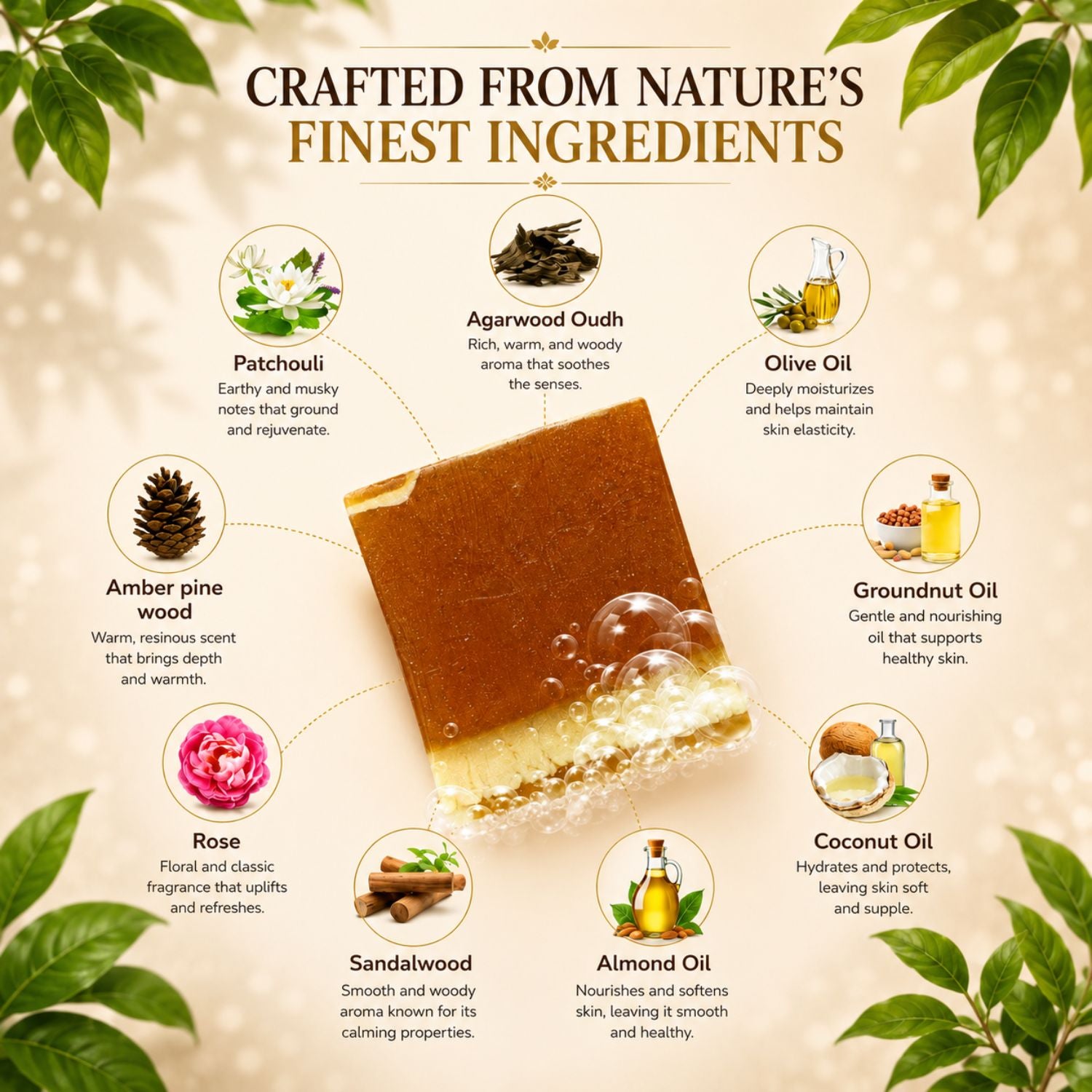 Oud Mukhallat Handmade Soap (125g)