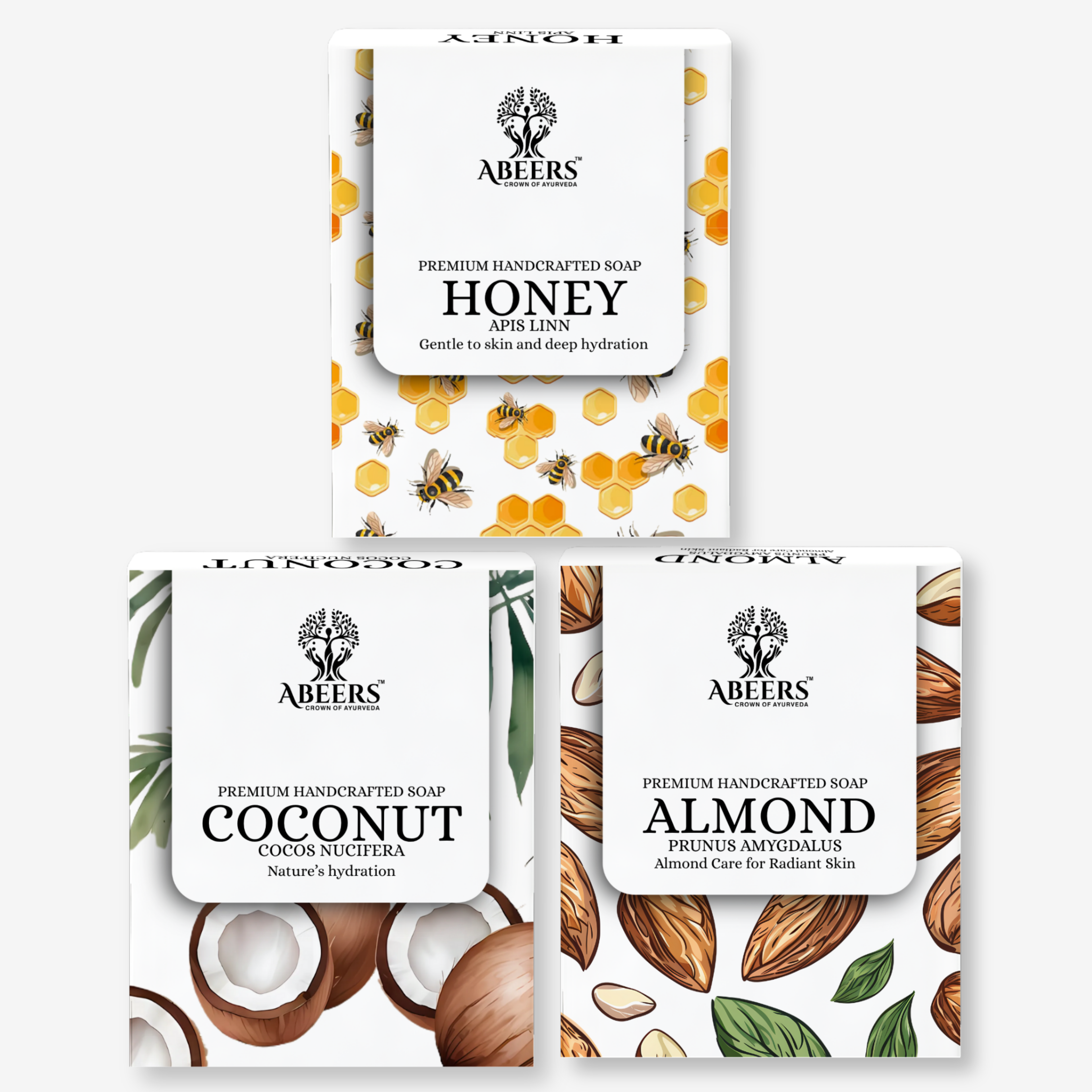 Cold Processed Soap Combo – Almond, Honey & Coconut (3 x 100g)
