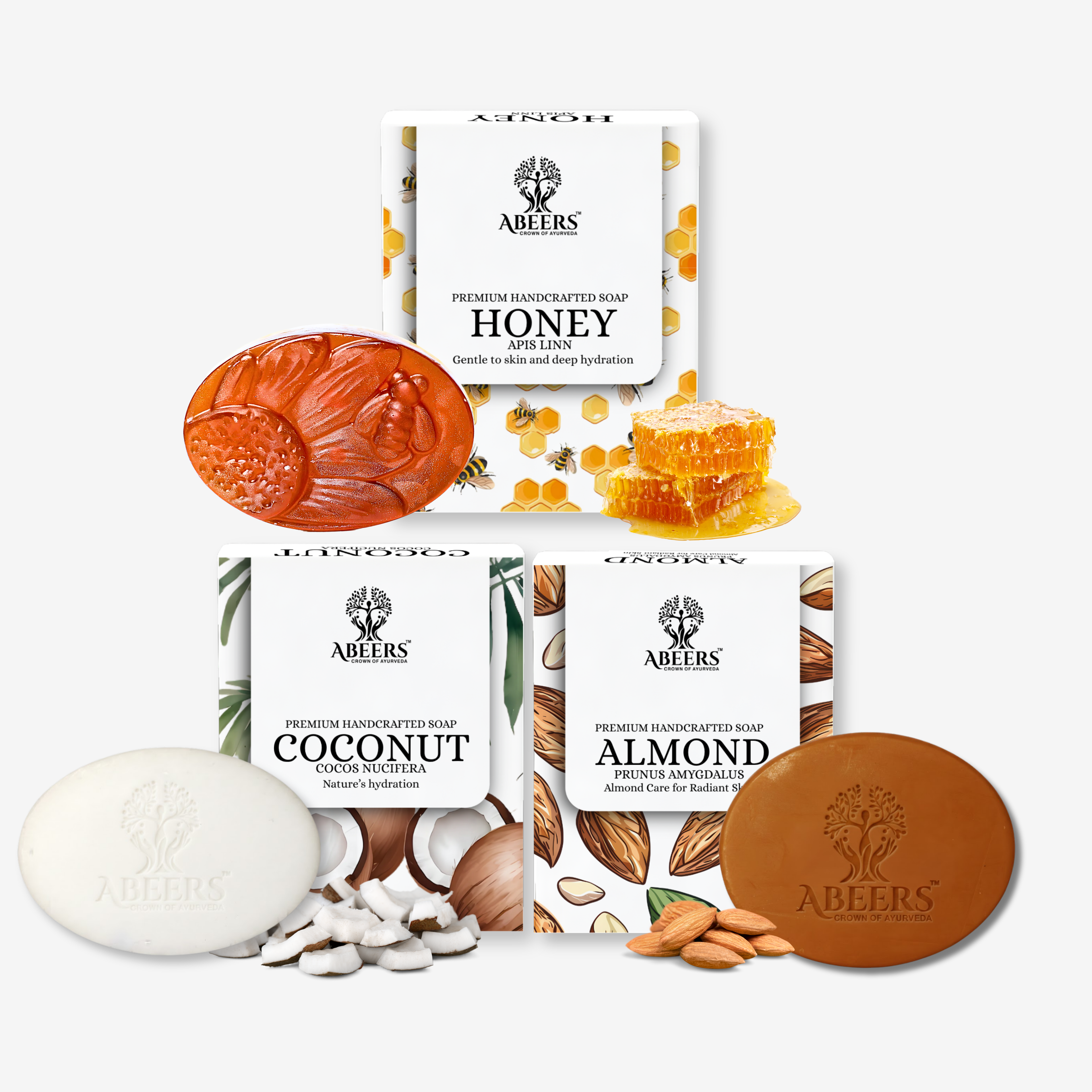 Cold Processed Soap Combo – Almond, Honey & Coconut (3 x 100g)