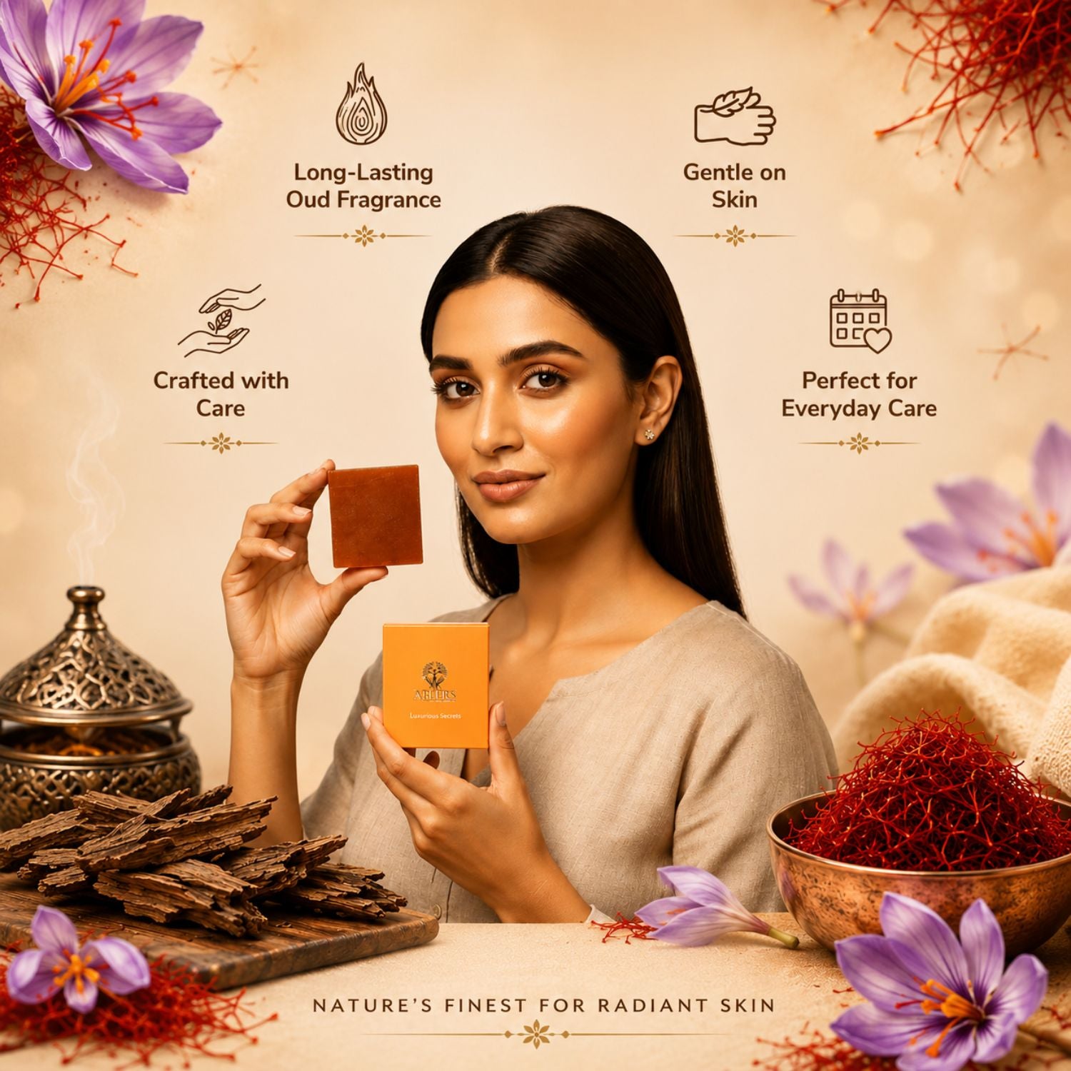 Oud Kesar Kewda Handmade Soap (125g)
