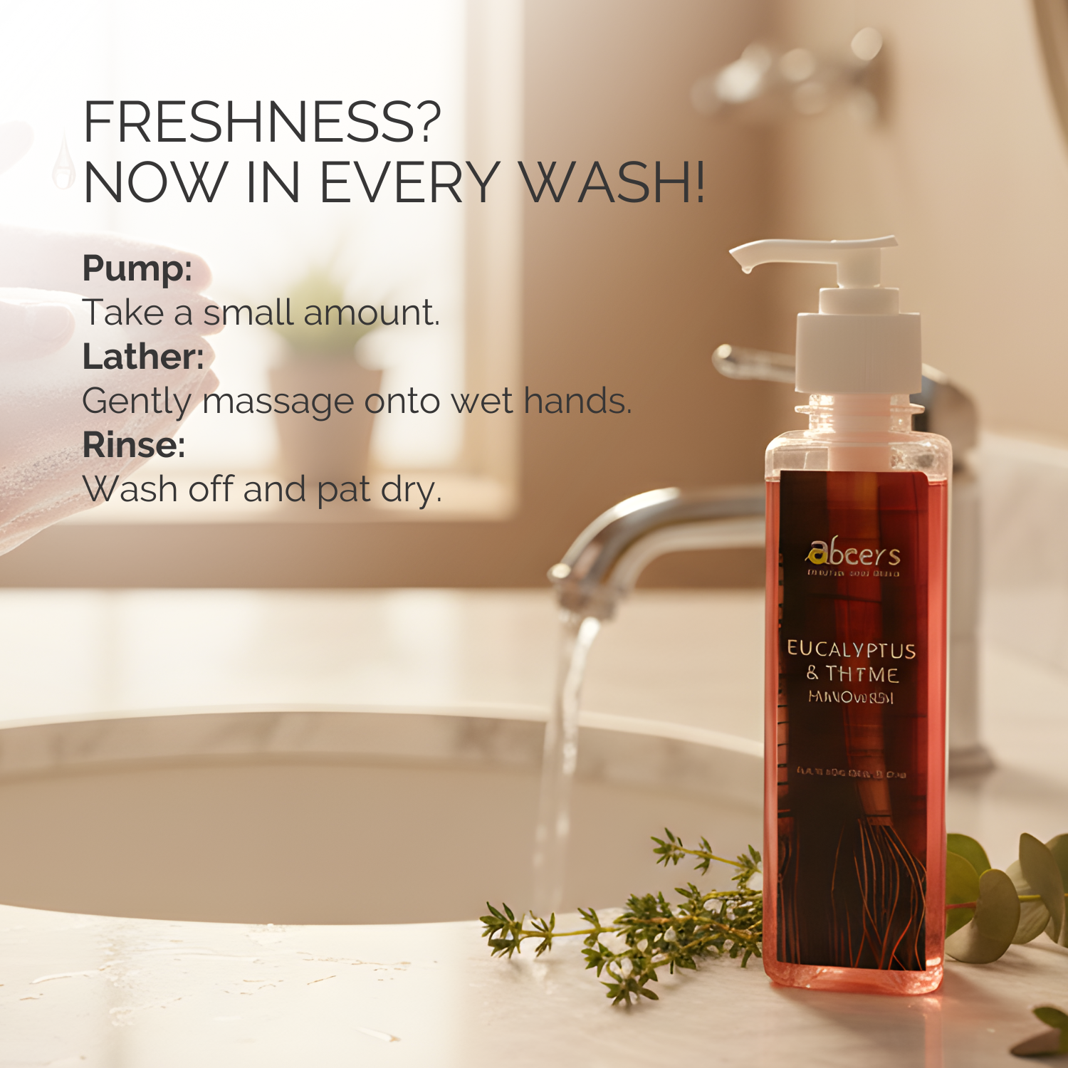 Abeers Eucalyptus & Thyme Handwash 250ml