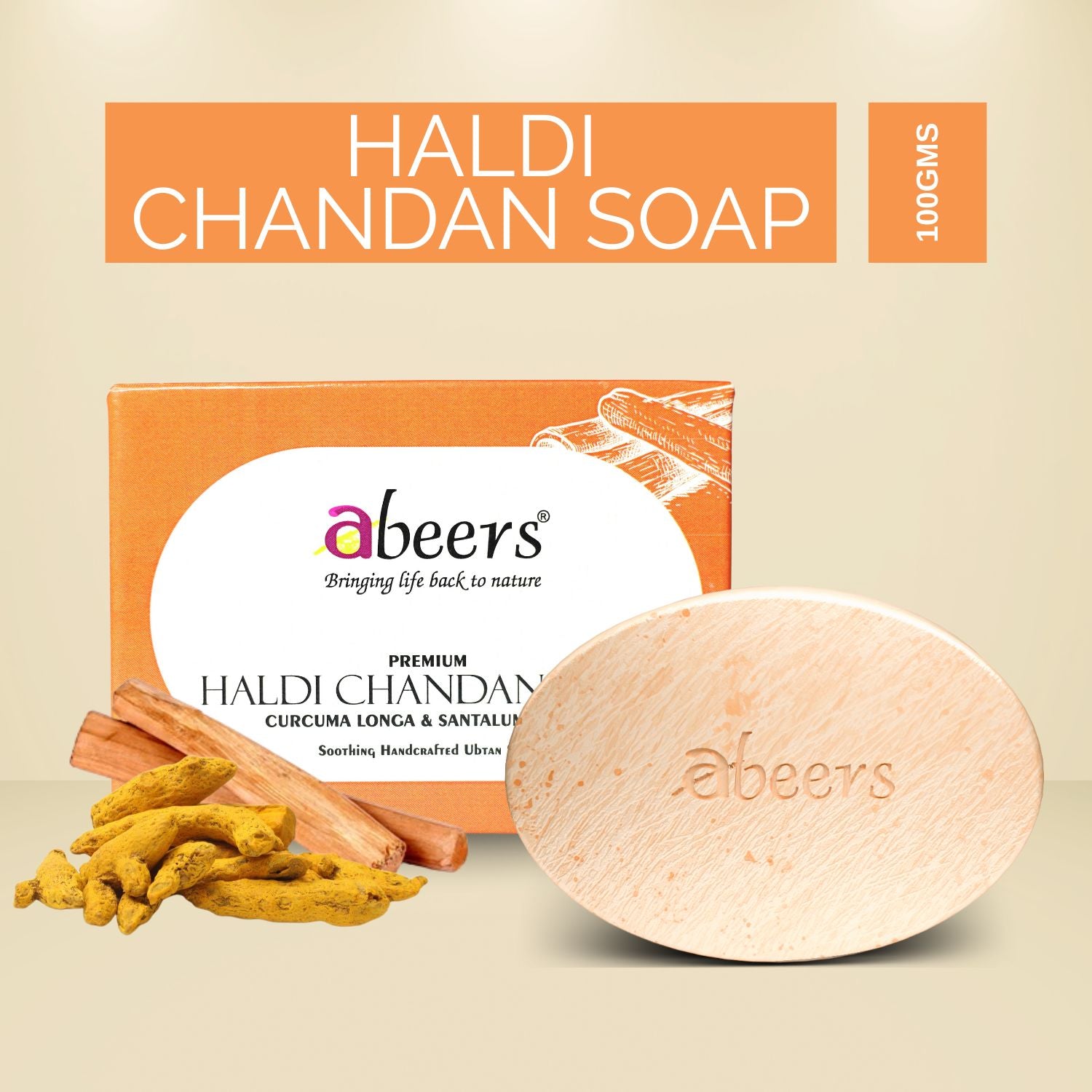 Abeers Handmade Haldi Chandan Soap (100g)