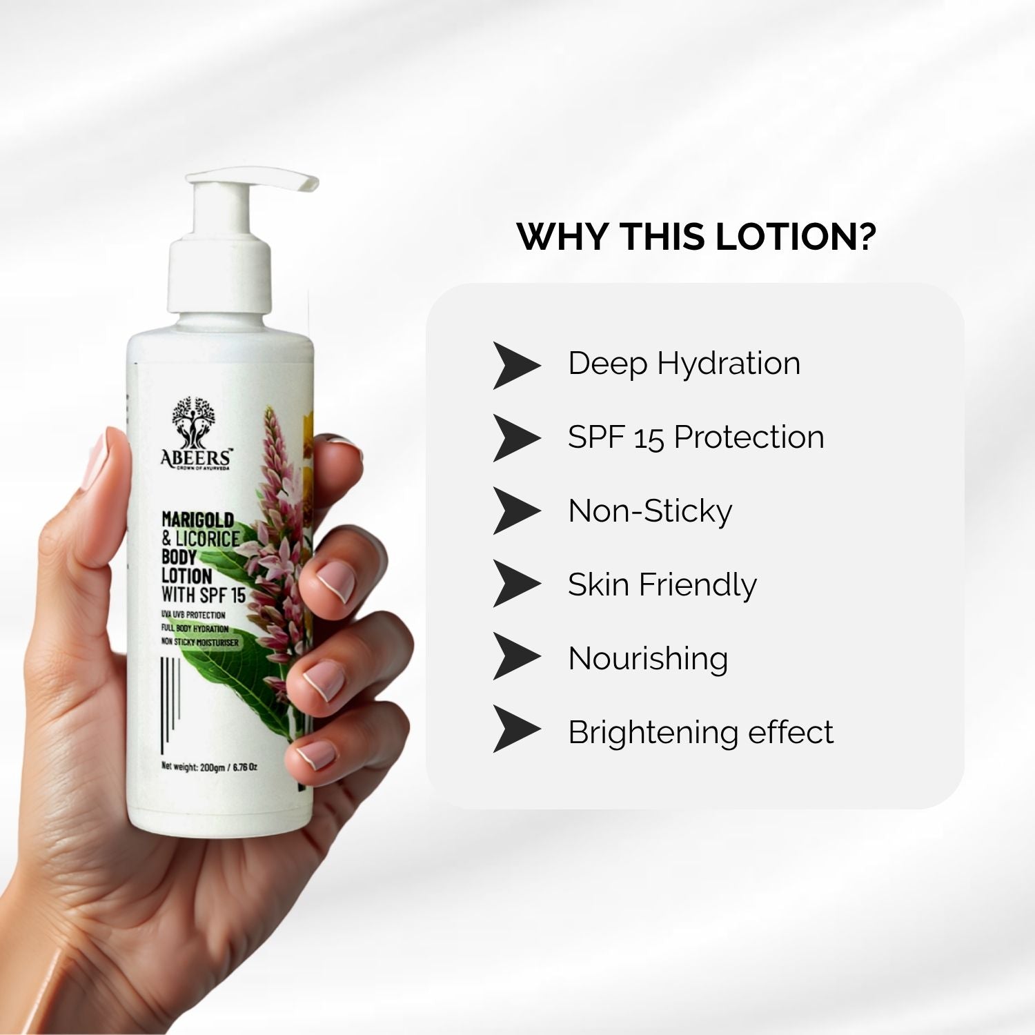 Abeers Marigold & Licorice Body Lotion SPF 15