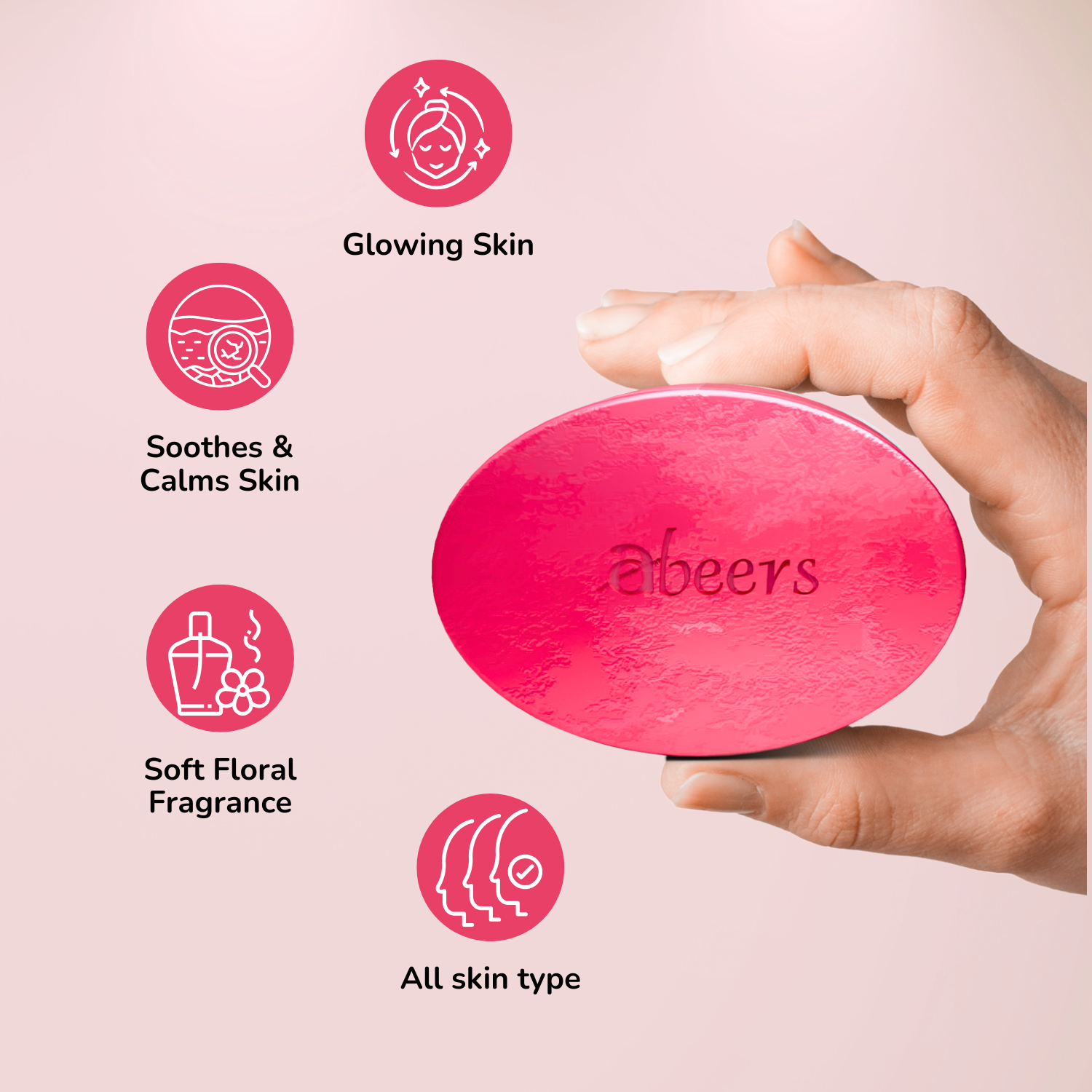 Abeers Handmade Rose Soap (100g)