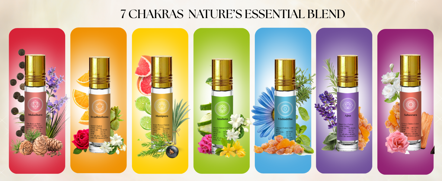 7 Chakras Healing Oil Set 42ml (7 x 6ml)