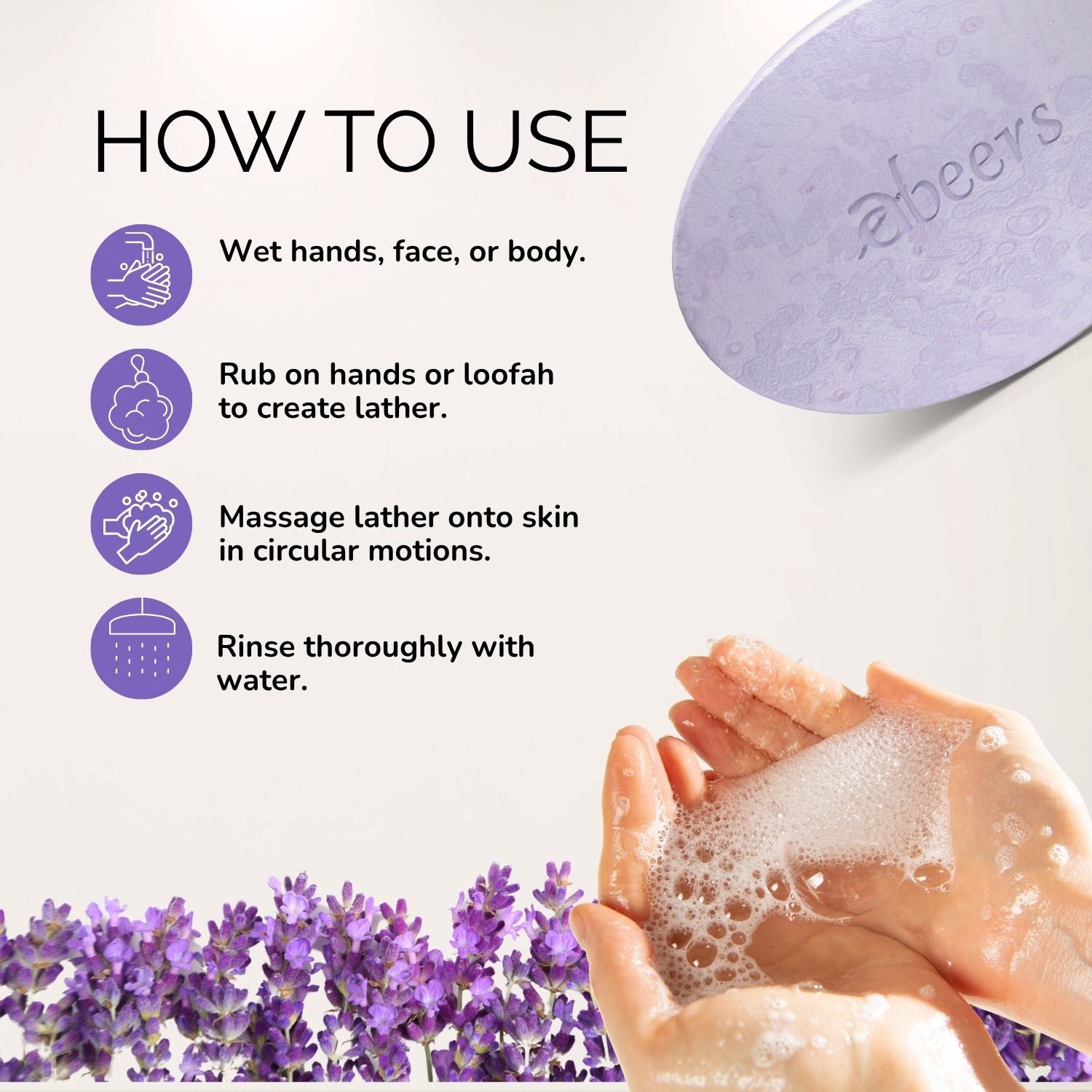 Abeers Handmade Lavender Soap (100g)