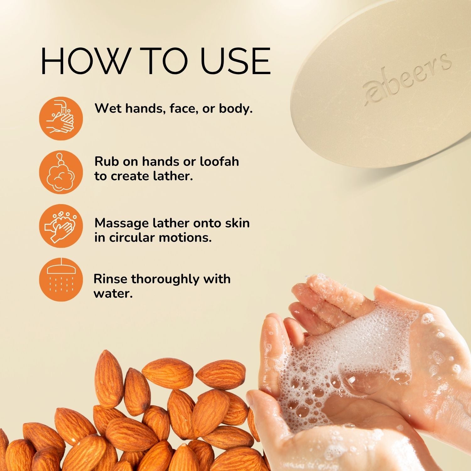 Abeers Handmade Almond Soap (100g)