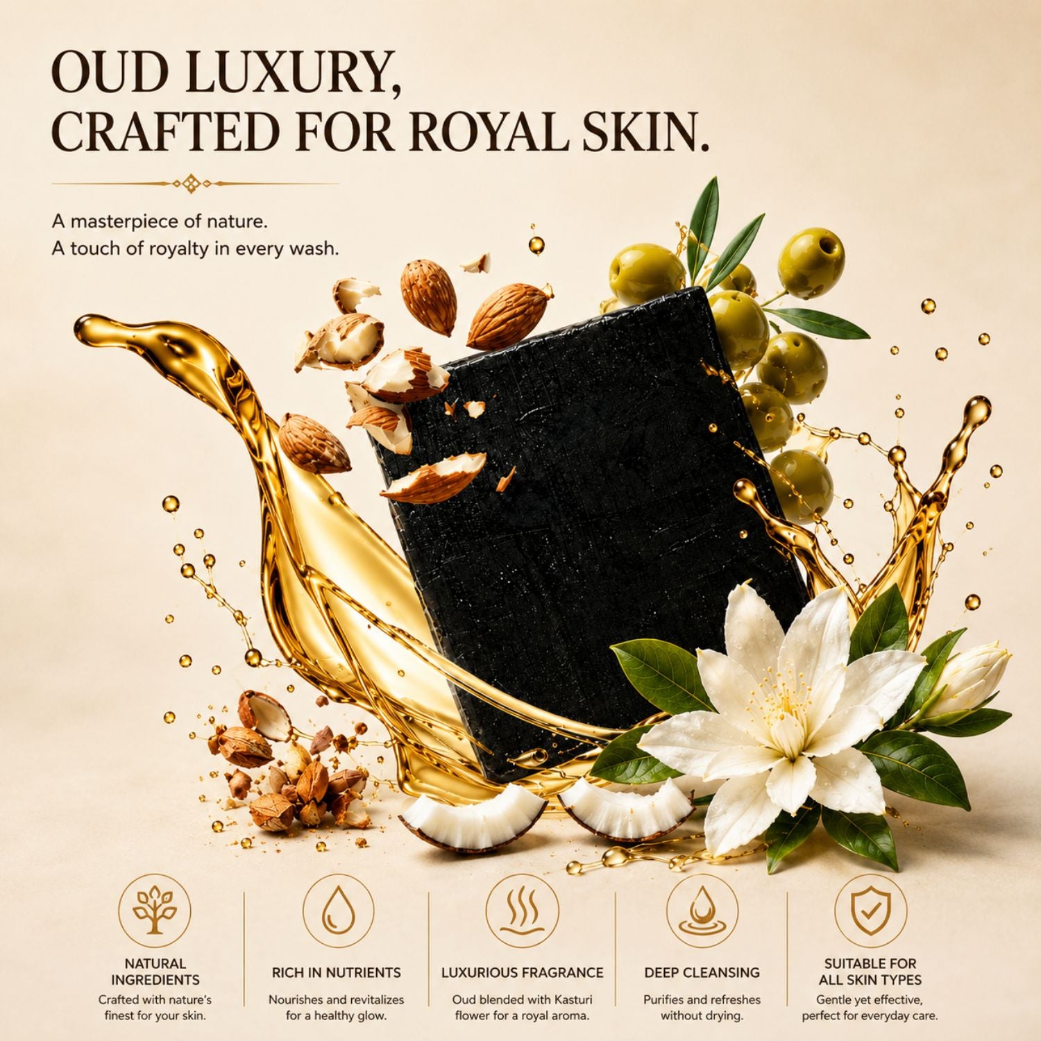 Oud Kasturi Handmade Soap (125g)